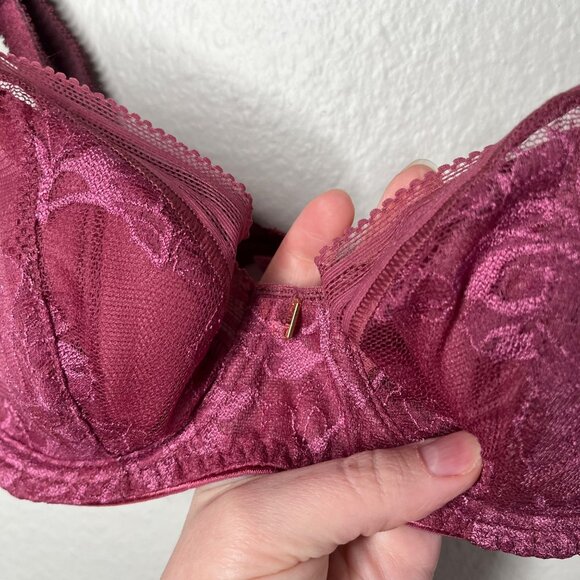 Fantasie Womens Fusion Lace Rosewood Pink 32D Underwire Bra - Picture 7 of 9